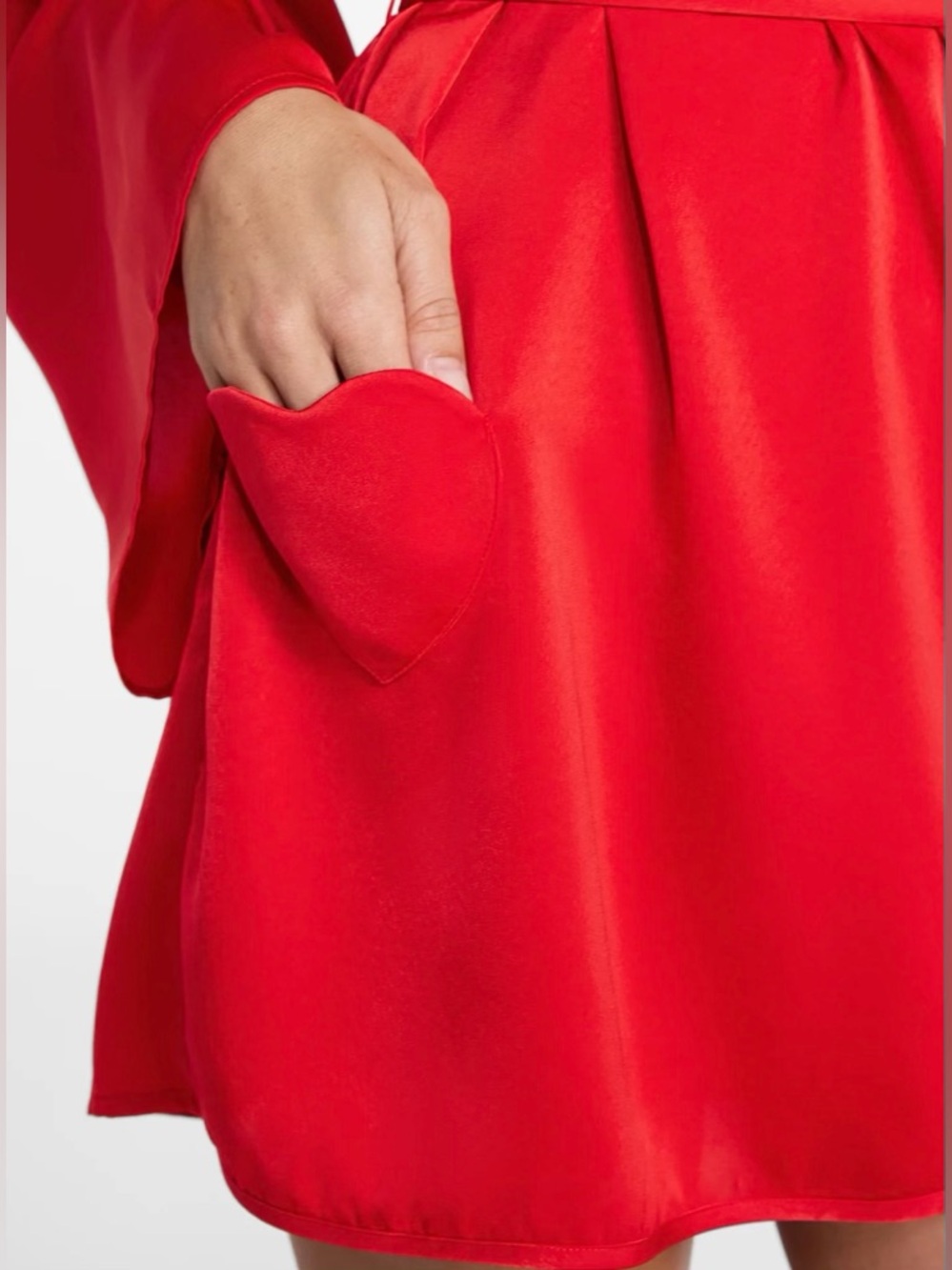 NWT - Red Satin Wrap Robe - Picture 3 of 4
